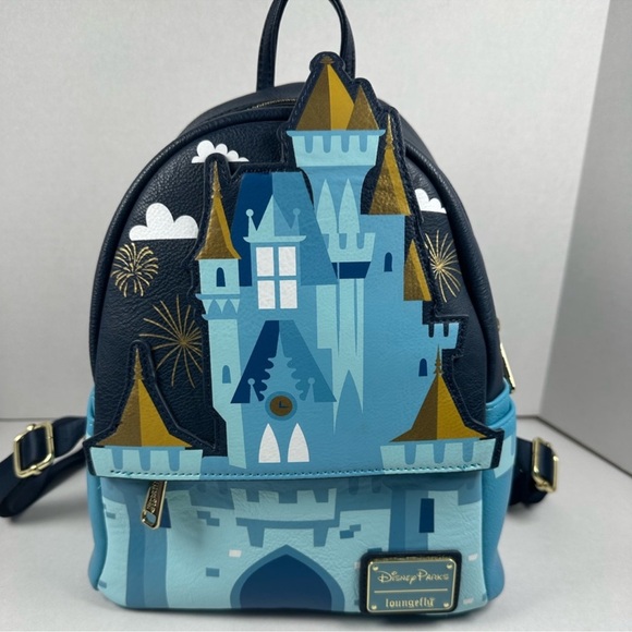 Loungefly Disney Fantasyland Cinderella Castle Mini Backpack- HTF - Picture 3 of 9
